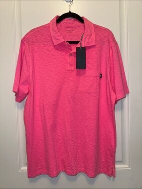 NWT Vineyard Vines Men's Pink Polo Shirt - Casual Pocket Polo LARGE